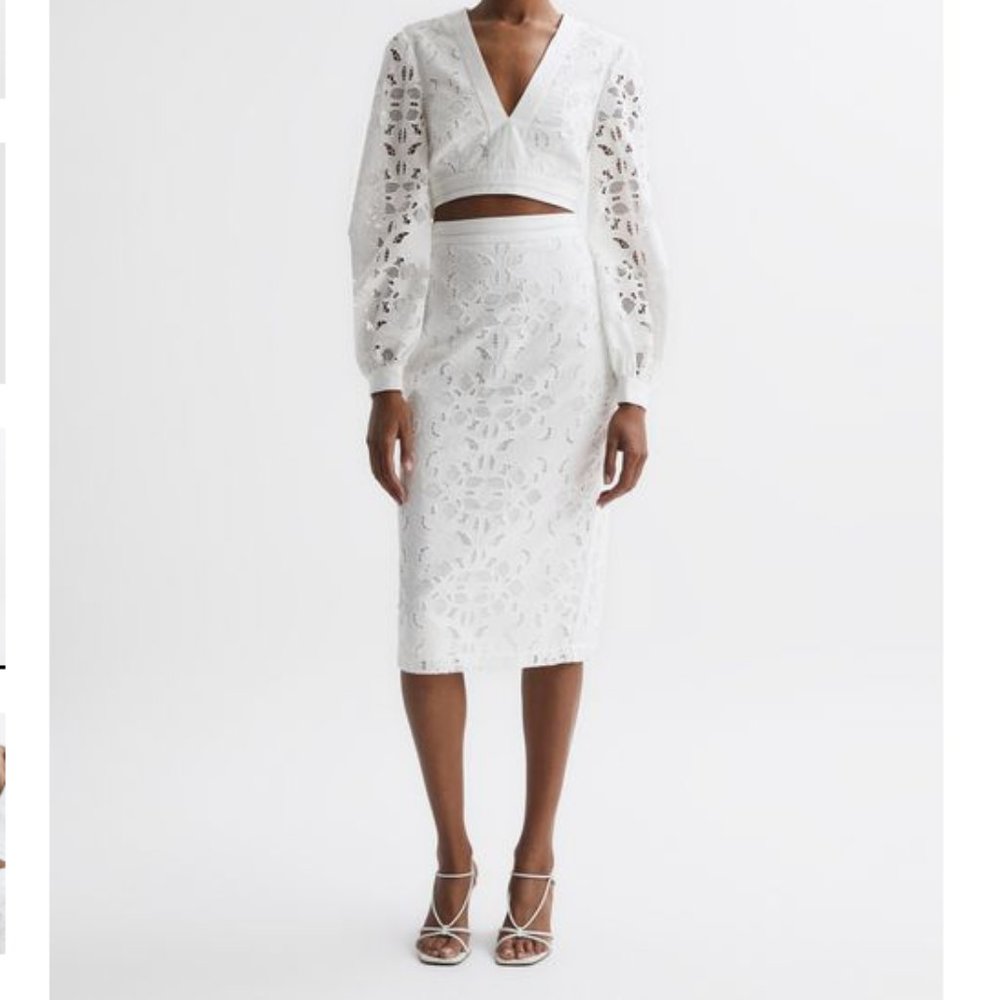 Reiss Immi Lace Pencil Skirt